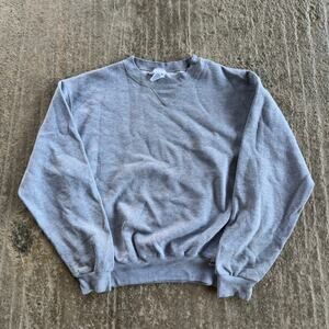 VINTAGE 90S RUSSELL ATHLETIC ESSENTIAL BLANK CREWNECK GRAY SPORTSWEAR MEN MEDIUM